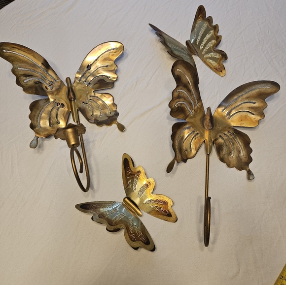 Vintage Brass Butterfly Homco Wall Decor. - Picture 2 of 10